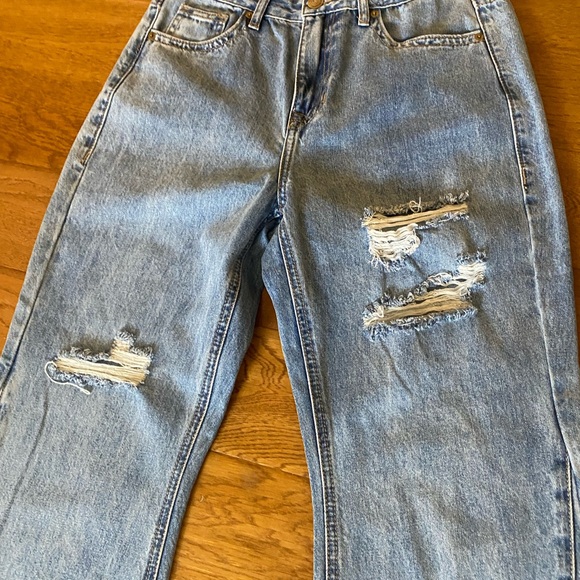 Rock & Roll Distressed Light Blue Jeans - Casual High-Rise - Picture 4 of 9